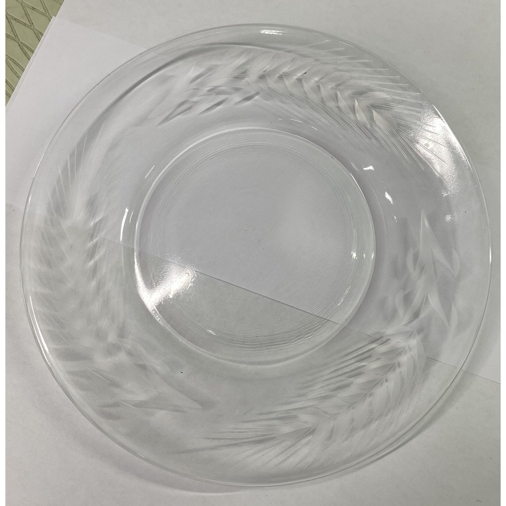4 Vintage Libbey Clear Glass Wheat Pattern Salad Luncheon Dinner‎ Plate 7.75"
